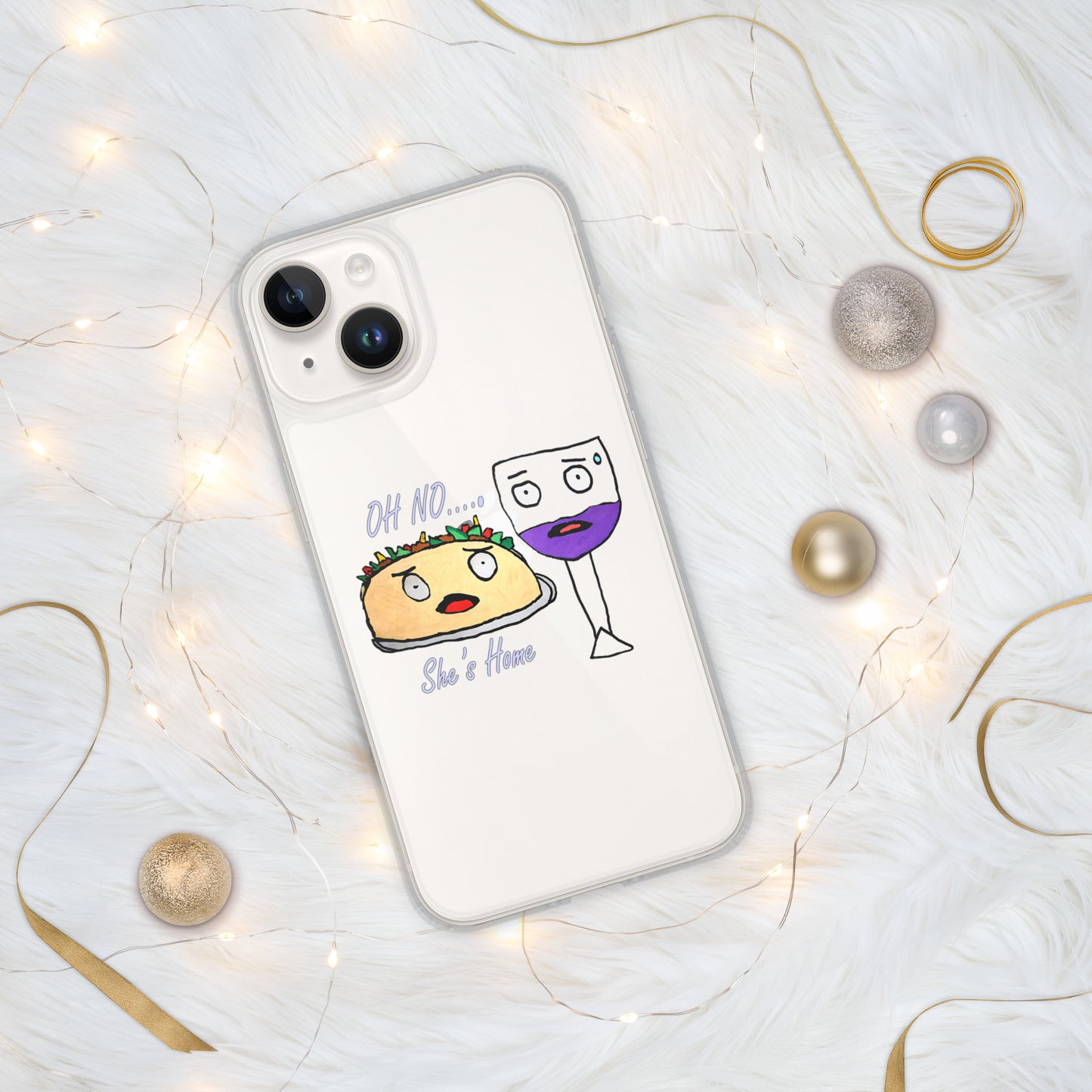 Clear Case for iPhone® - Tacos & Wine HD