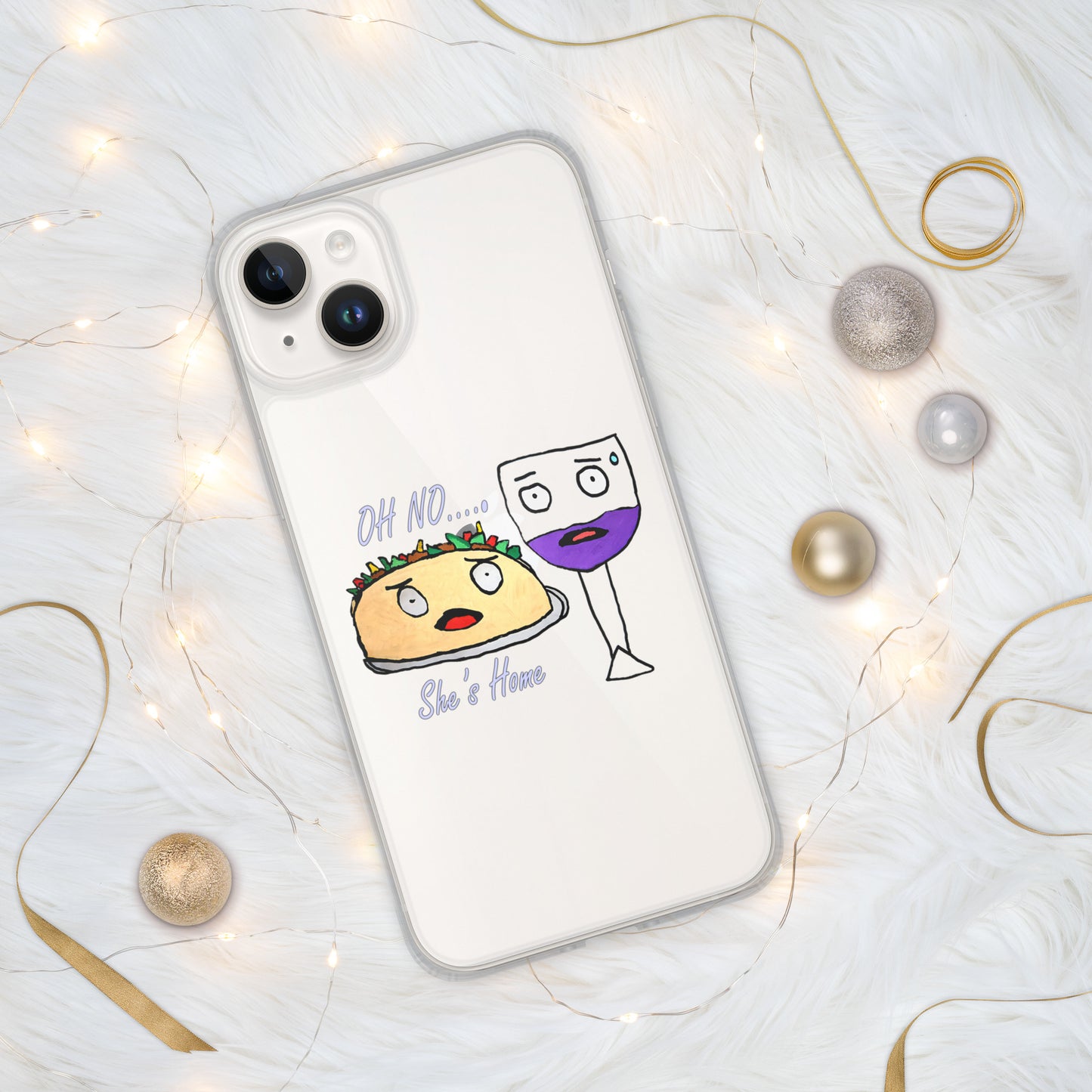 Clear Case for iPhone® - Tacos & Wine HD